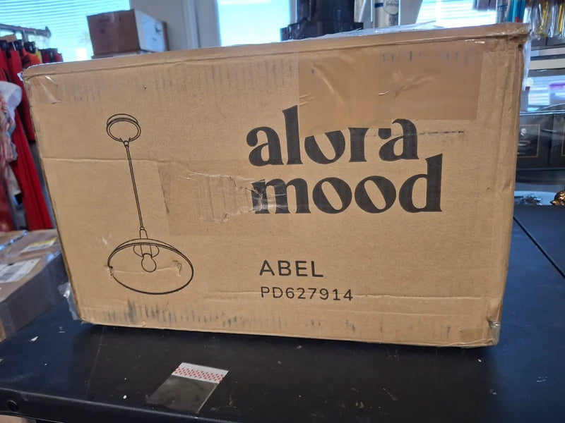 Open Box ALORA MOOD Abel 14 in. 1 Light 60-Watt Brushed Gold Pendant Light by Selzalot