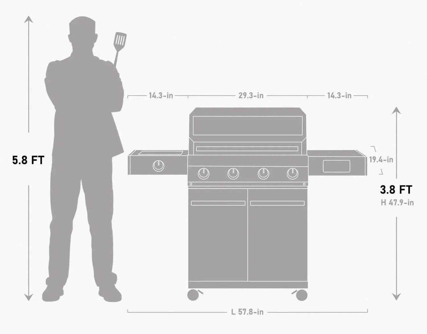 Eminence 405 | Chic Clearview® Smart Stainless Gas Grill by Monument Grills