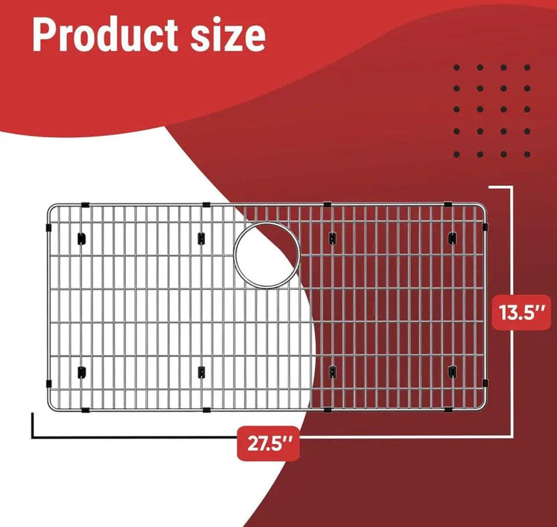 Granatan 27-1/2" x 13-1/2" x 1-1/4" Sink Protectors for Kitchen Sink - Sink Bottom Grid - Stainless Steel Sink Protector - Sink Grate for Bottom of Ki by Selzalot