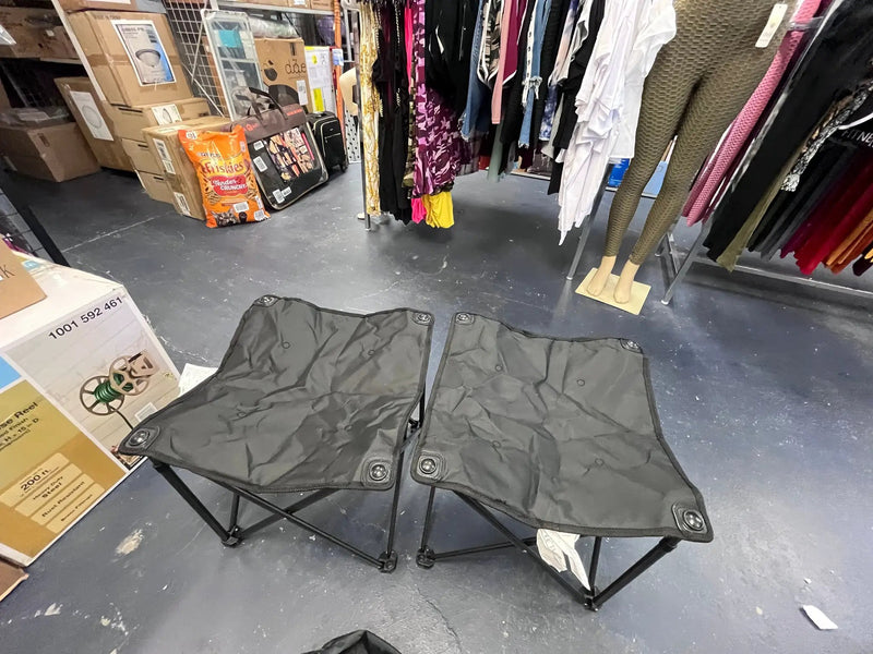 Open Box FUNDANGO Folding Camping Stool, 2 Pack 18.1 Inch Oversized Foot Stools 330 Lbs Heavy Duty Portable Padded Seat Anti-Slip Foots & Carry Bag fo by Selzalot