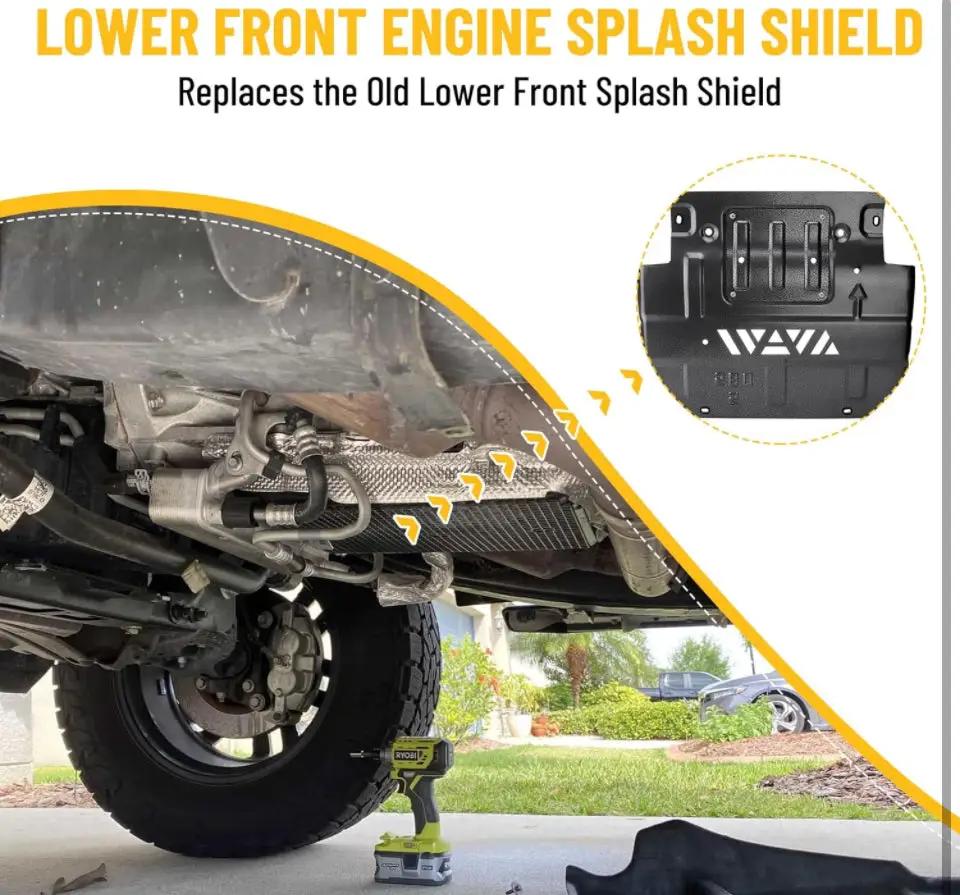 Racewill Lower Front Splash Shield Black Engine Splash Guard FL3Z-5D032-D Compatible with 2018-2022 Ford F-150 (Replacement for Vehicles with Factory- by Selzalot