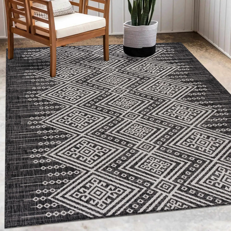 Frankville Black&White All Over Performance Outdoor Rug by Boutique Rugs