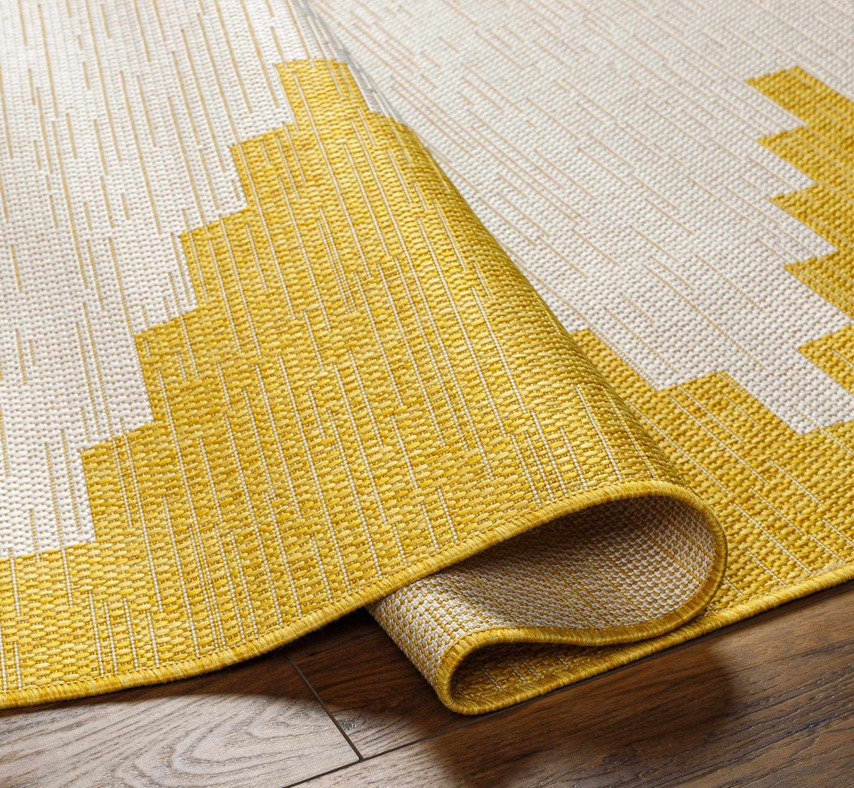 Djugun Metallic-Gold Indoor & Outdoor Rug by Hauteloom