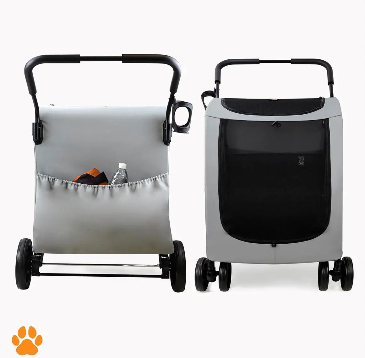 XXL Wide Pet Stroller Chester - Large Dog Buggy, pet Buggy, Spacious, Travel pet Pushchair, pet pram, Folding, incl. raincover, cupholder, La by Selzalot