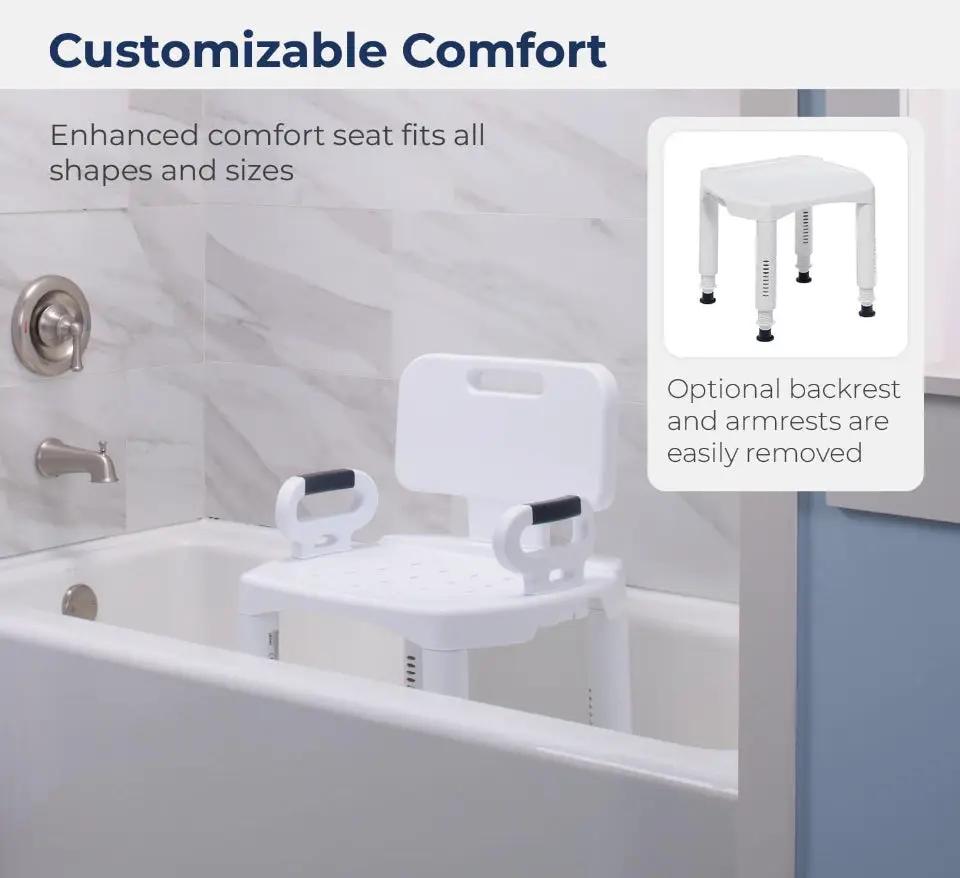 Drive Medical RTL12505 Shower Chair with Back and Arms by Selzalot