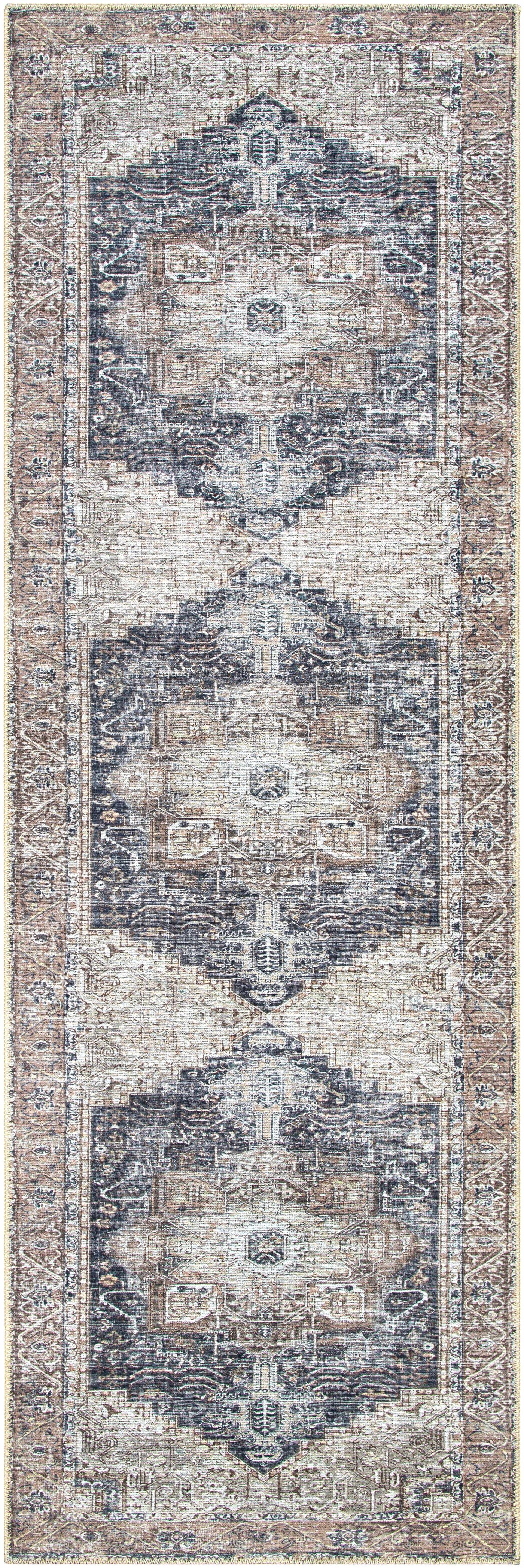 Beige Rosman Washable Area Rug - Clearance by Boutique Rugs