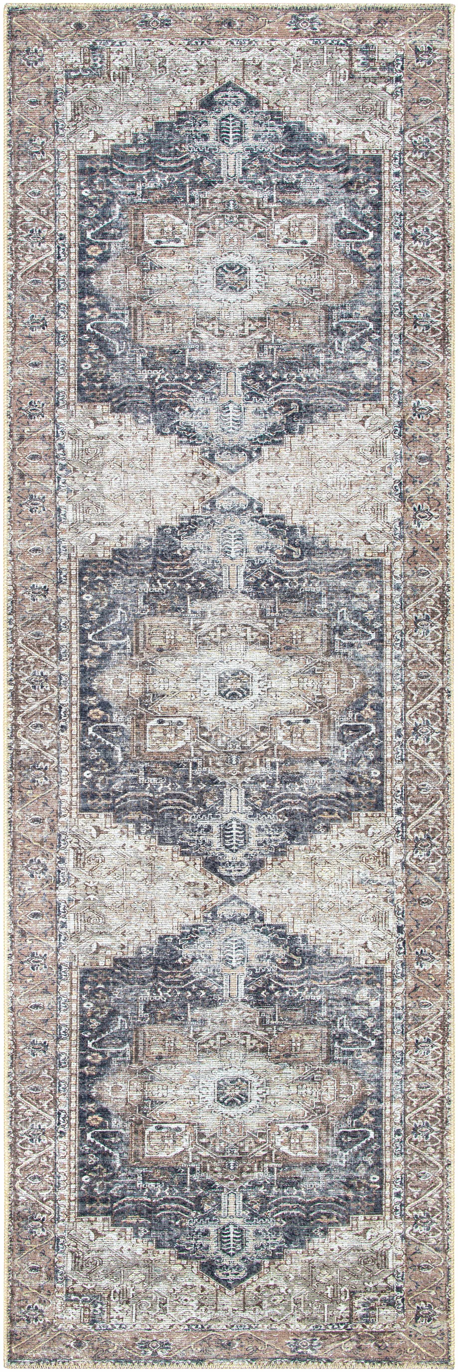 Beige Rosman Washable Area Rug - Clearance by Boutique Rugs