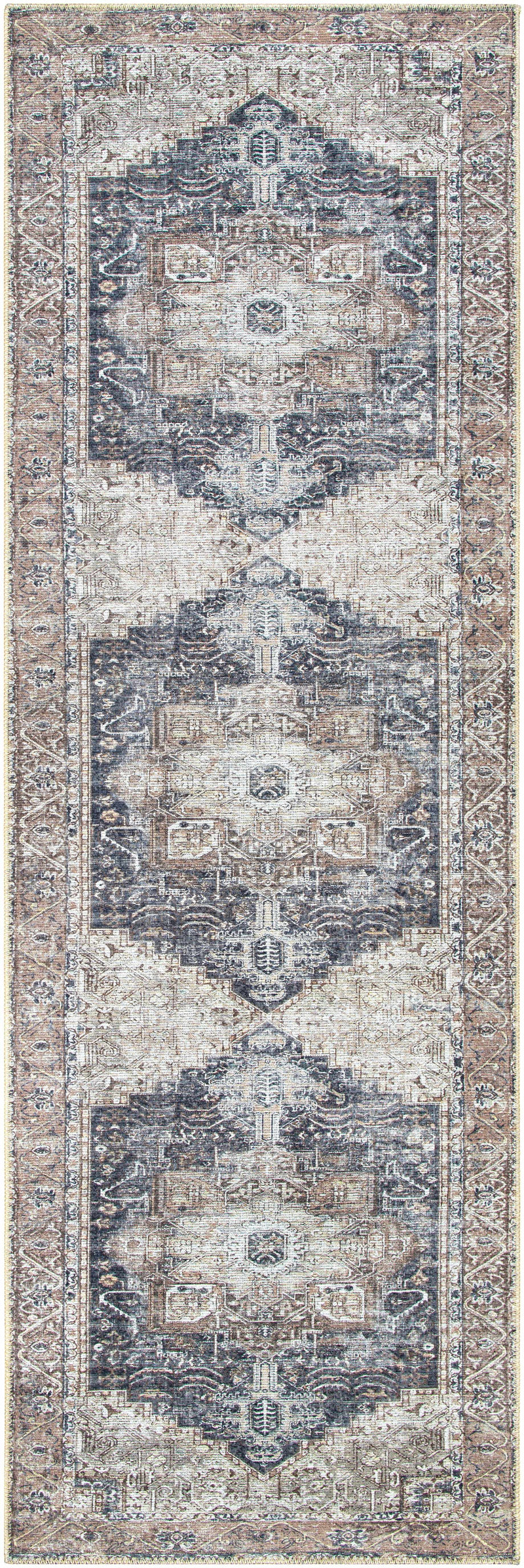 Beige Rosman Washable Area Rug - Clearance by Boutique Rugs