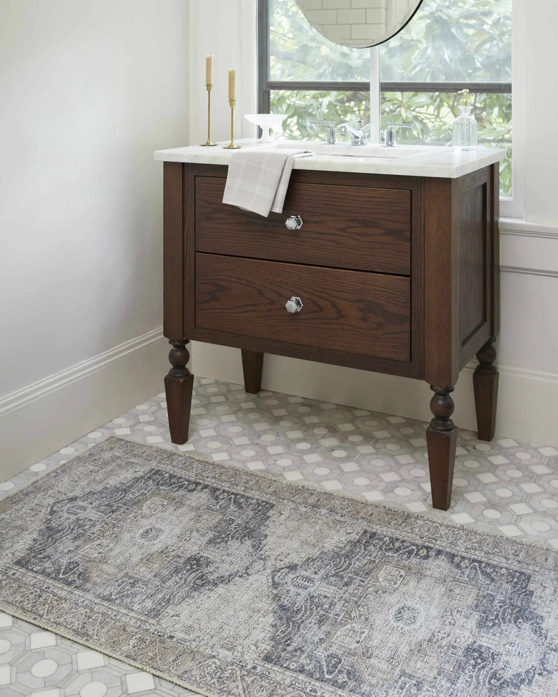 Beige Rosman Washable Area Rug - Clearance by Boutique Rugs