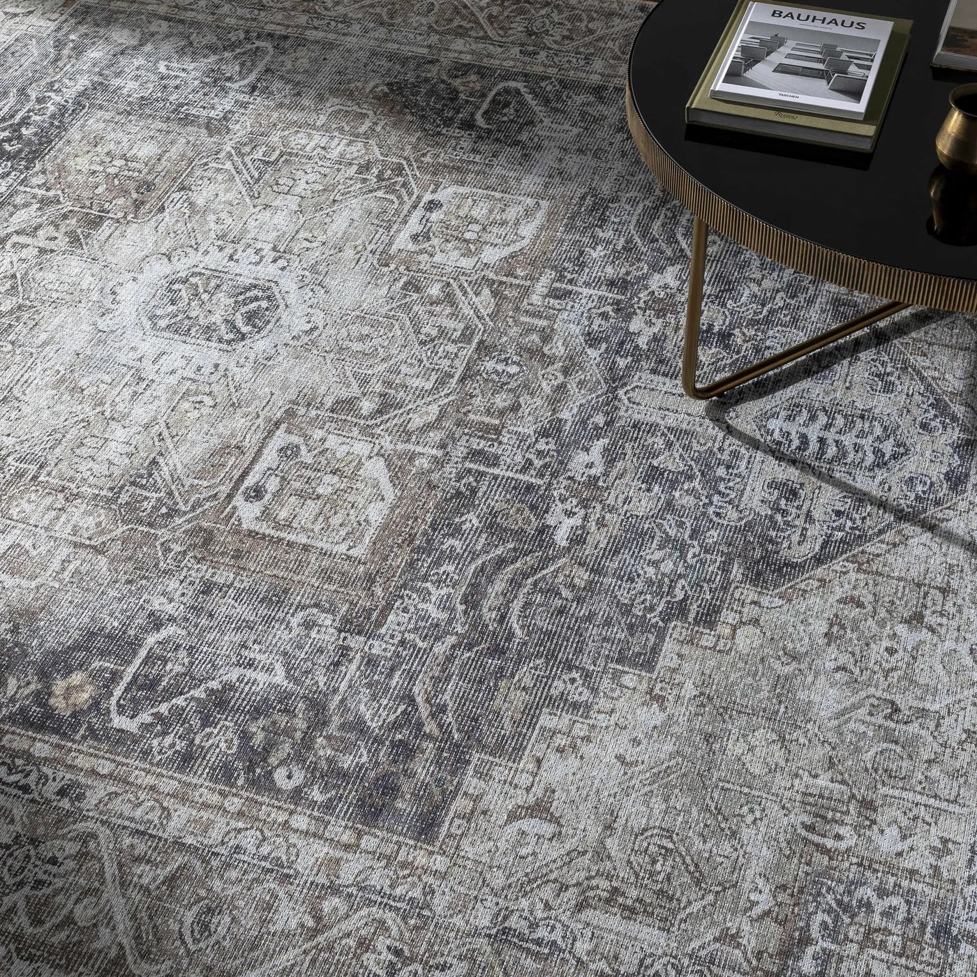 Beige Rosman Washable Area Rug - Clearance by Boutique Rugs