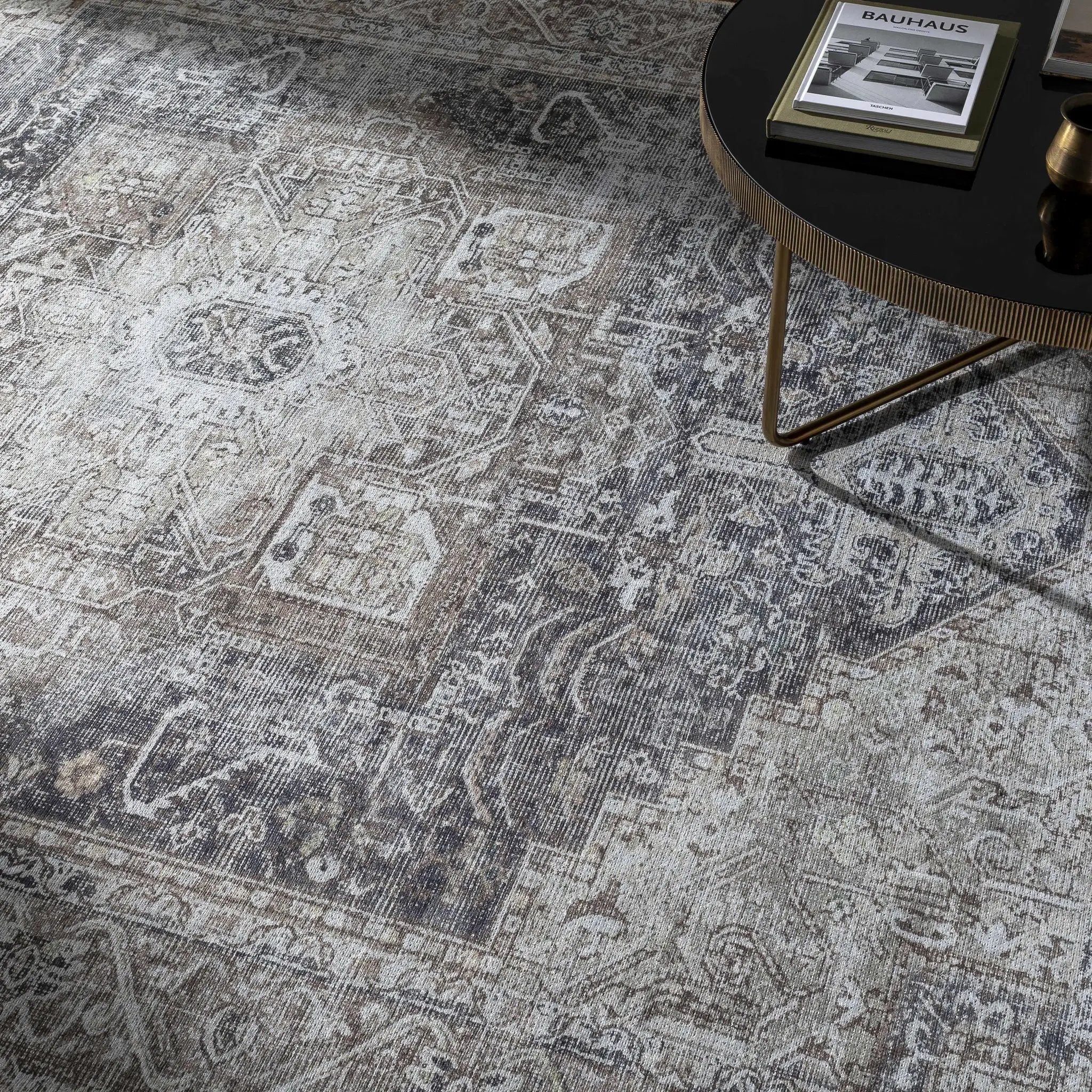 Beige Rosman Washable Area Rug - Clearance by Boutique Rugs