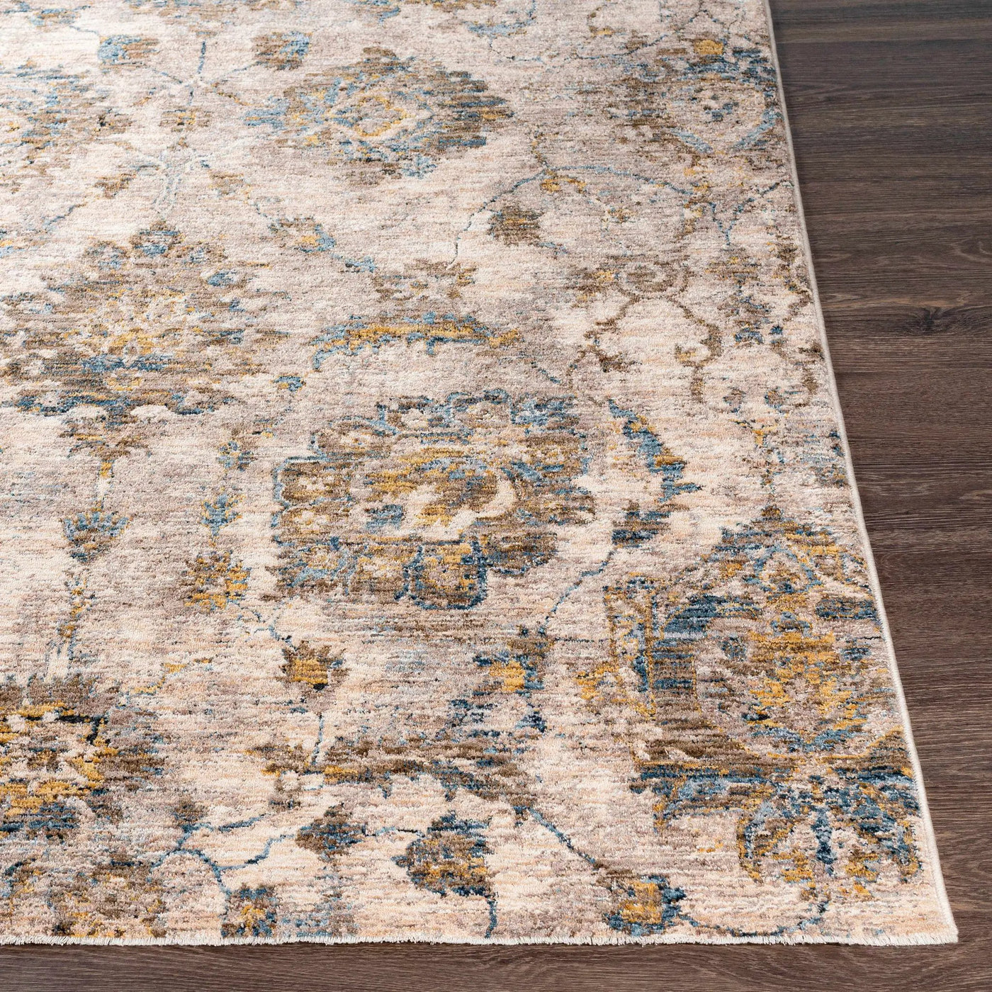 Morinville Teal Floral Rug by Boutique Rugs