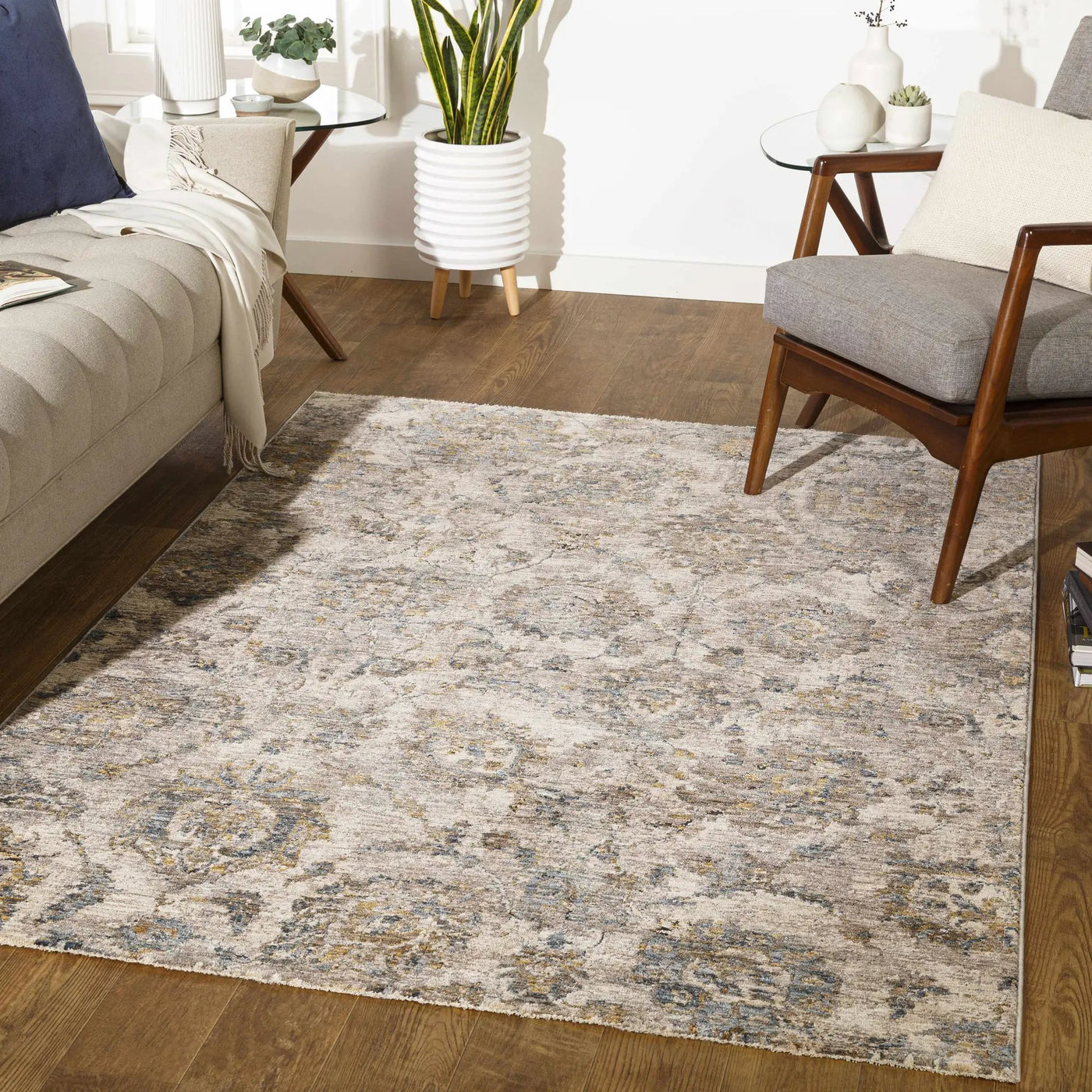 Morinville Teal Floral Rug by Boutique Rugs