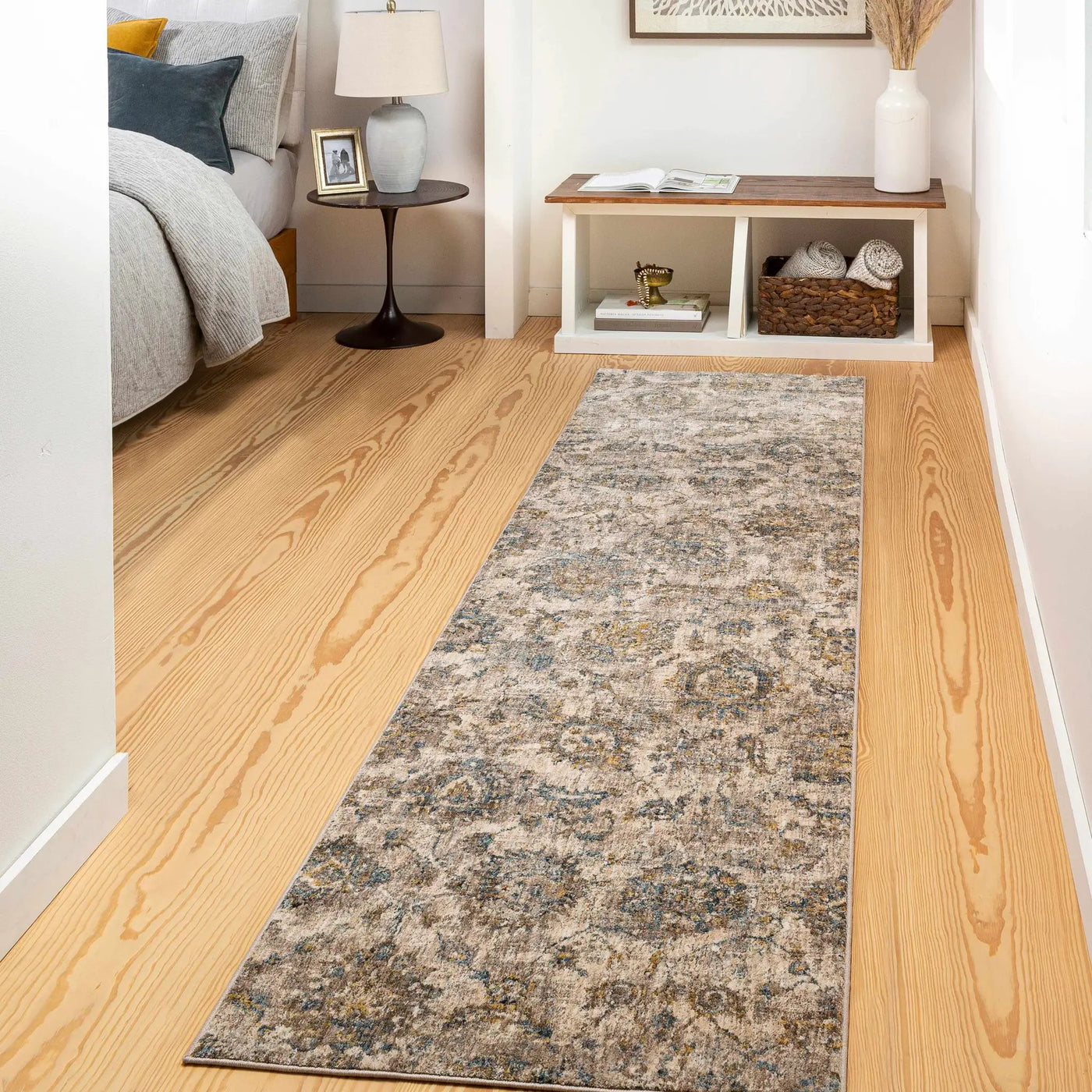 Morinville Teal Floral Rug by Boutique Rugs