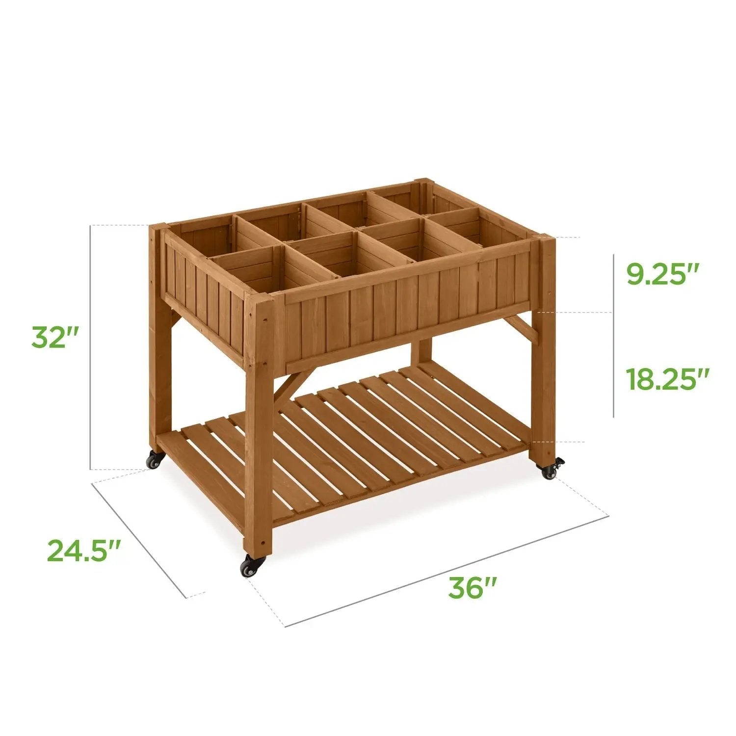 Outdoor Elevated Raised Garden Bed Planter Box with Locking Wheels by HomePacific