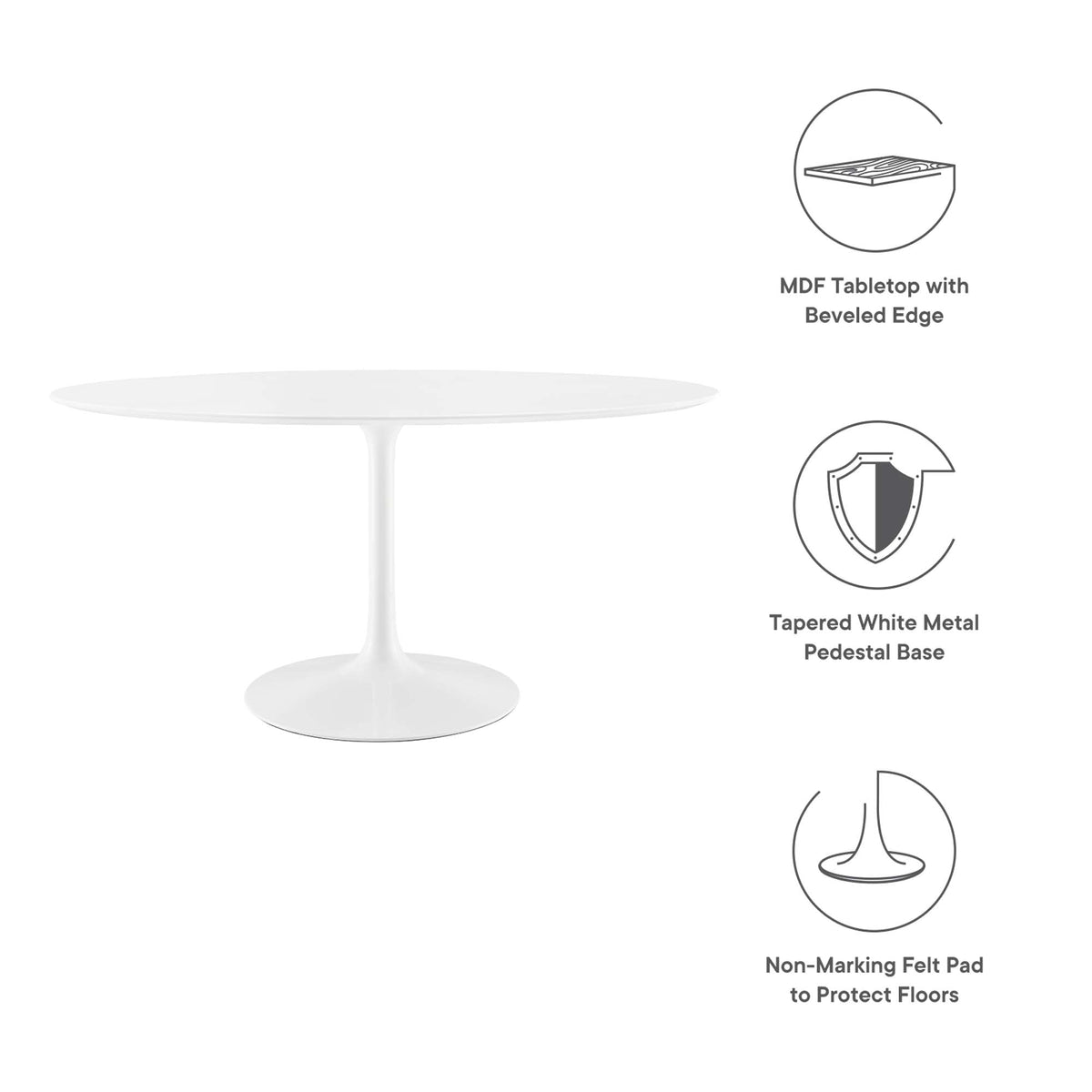 Lippa Oval Wood Dining Table by Modway, photo 9 of 14