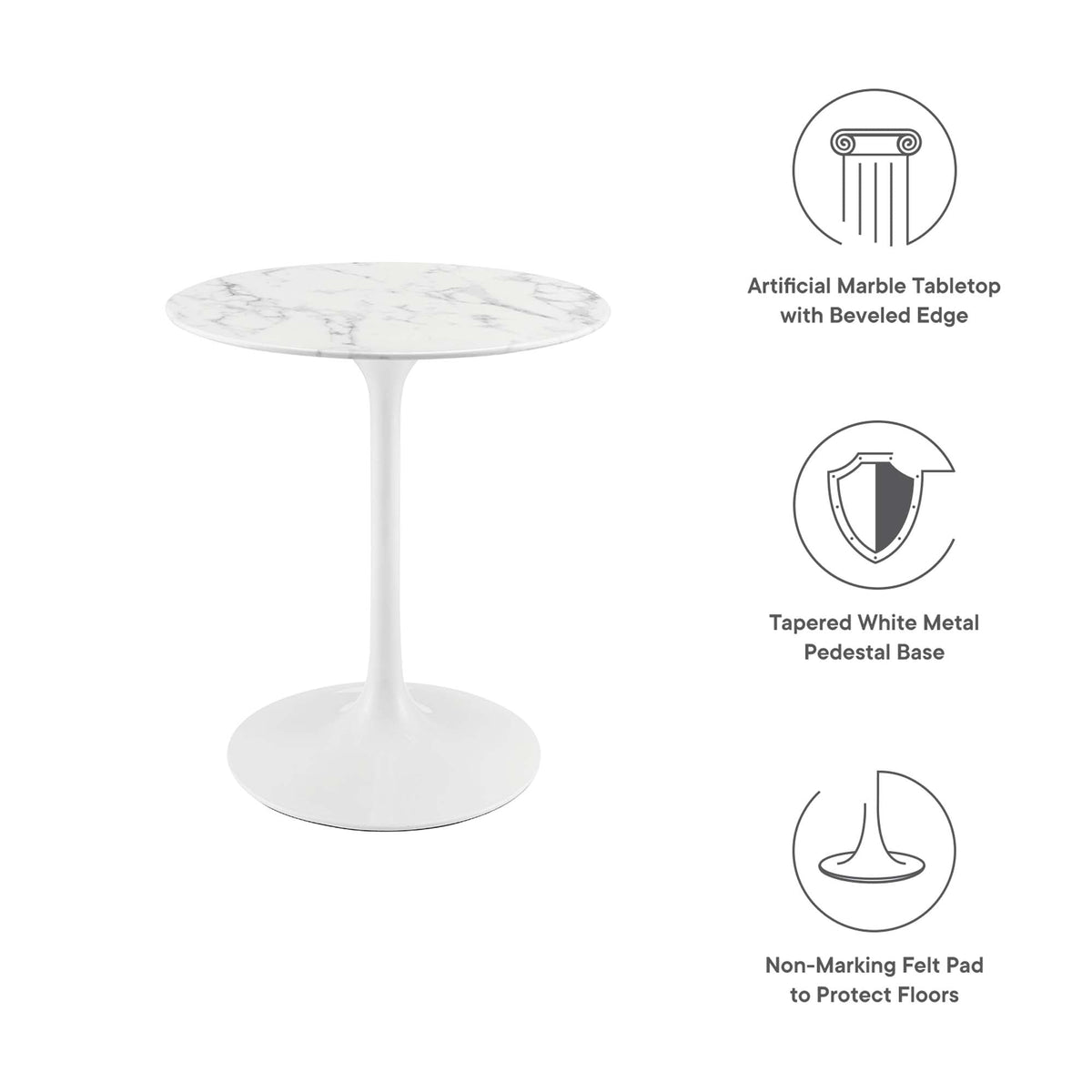 Lippa Round Faux Marble Dining Table by Modway, photo 2 of 62
