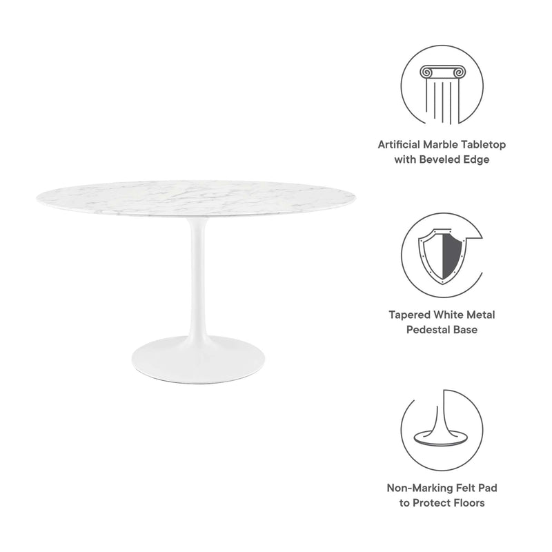 Lippa 54" Oval Faux Marble Dining Table by Modway - EEI-1134, photo 2 of 7