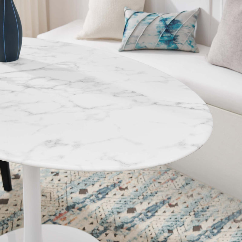 Lippa 54" Oval Faux Marble Dining Table by Modway - EEI-1134, photo 6 of 7