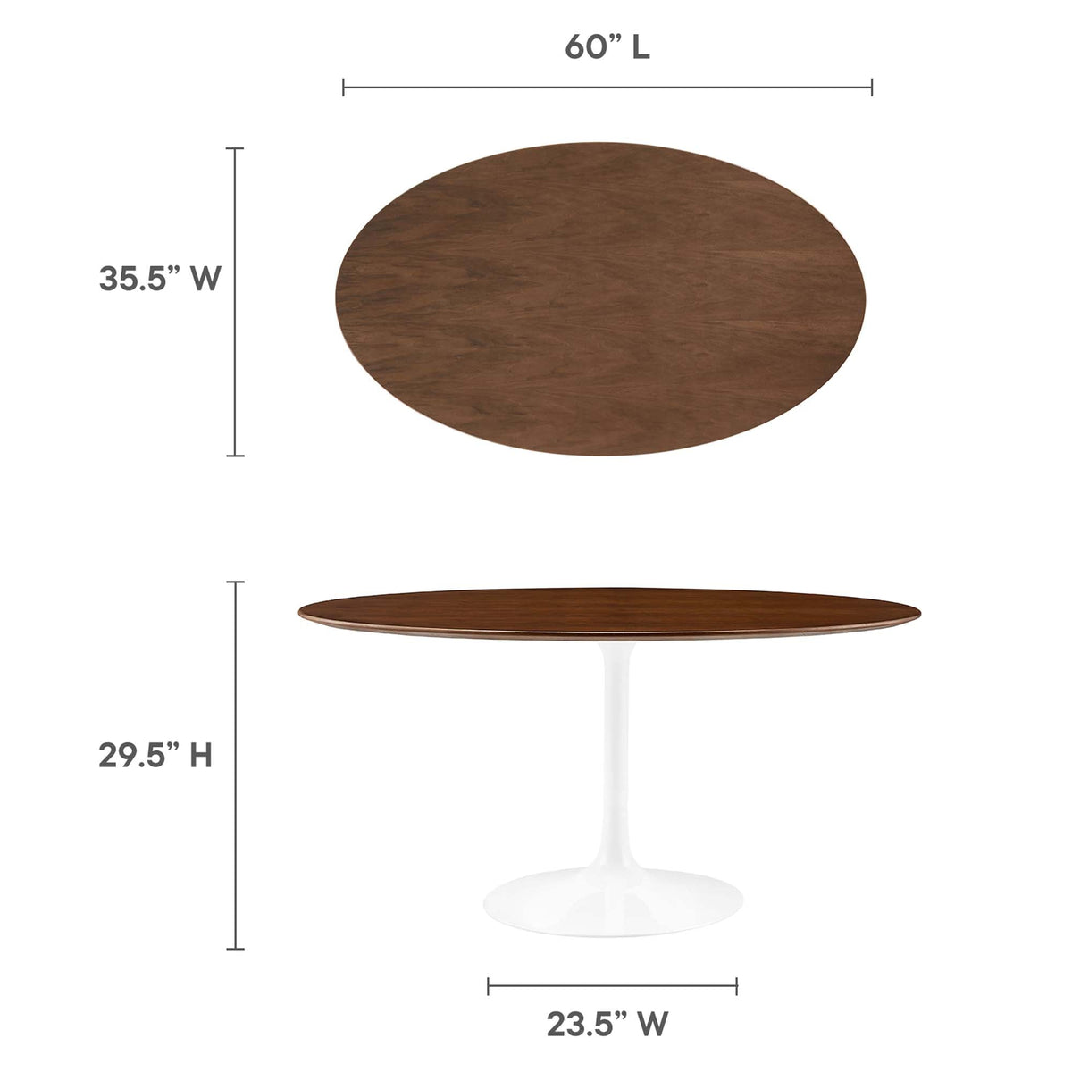 Lippa Oval Wood Dining Table by Modway, photo 3 of 14