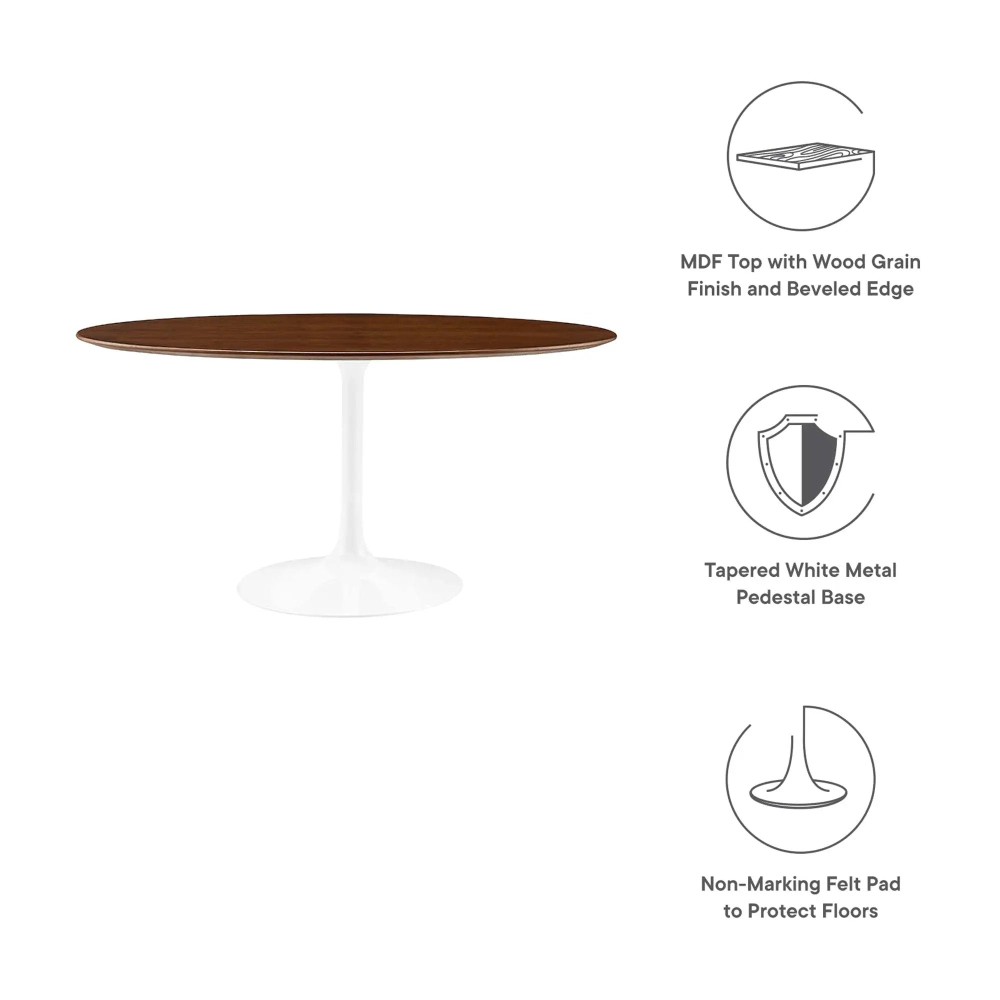 Lippa 60" Oval Wood Dining Table by Modway by HouseOfZazla