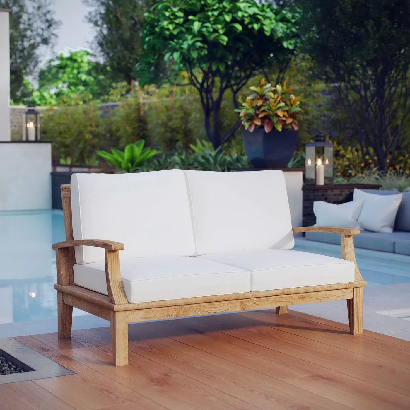 Marina Outdoor Patio Teak Loveseat by Modway by HouseOfZazla