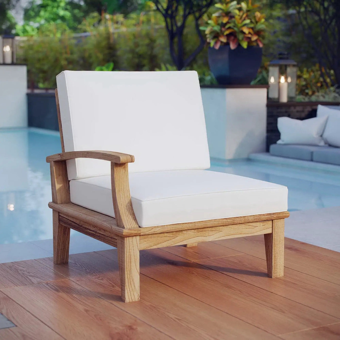 Marina Outdoor Patio Teak Left-Facing Sofa by Modway by HouseOfZazla