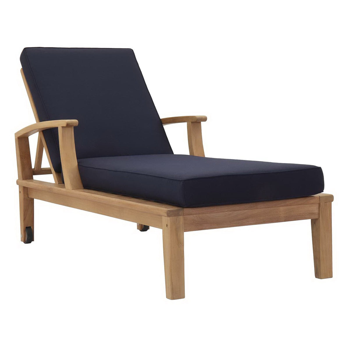 Marina Outdoor Patio Teak Single Chaise by Modway, photo 9 of 21