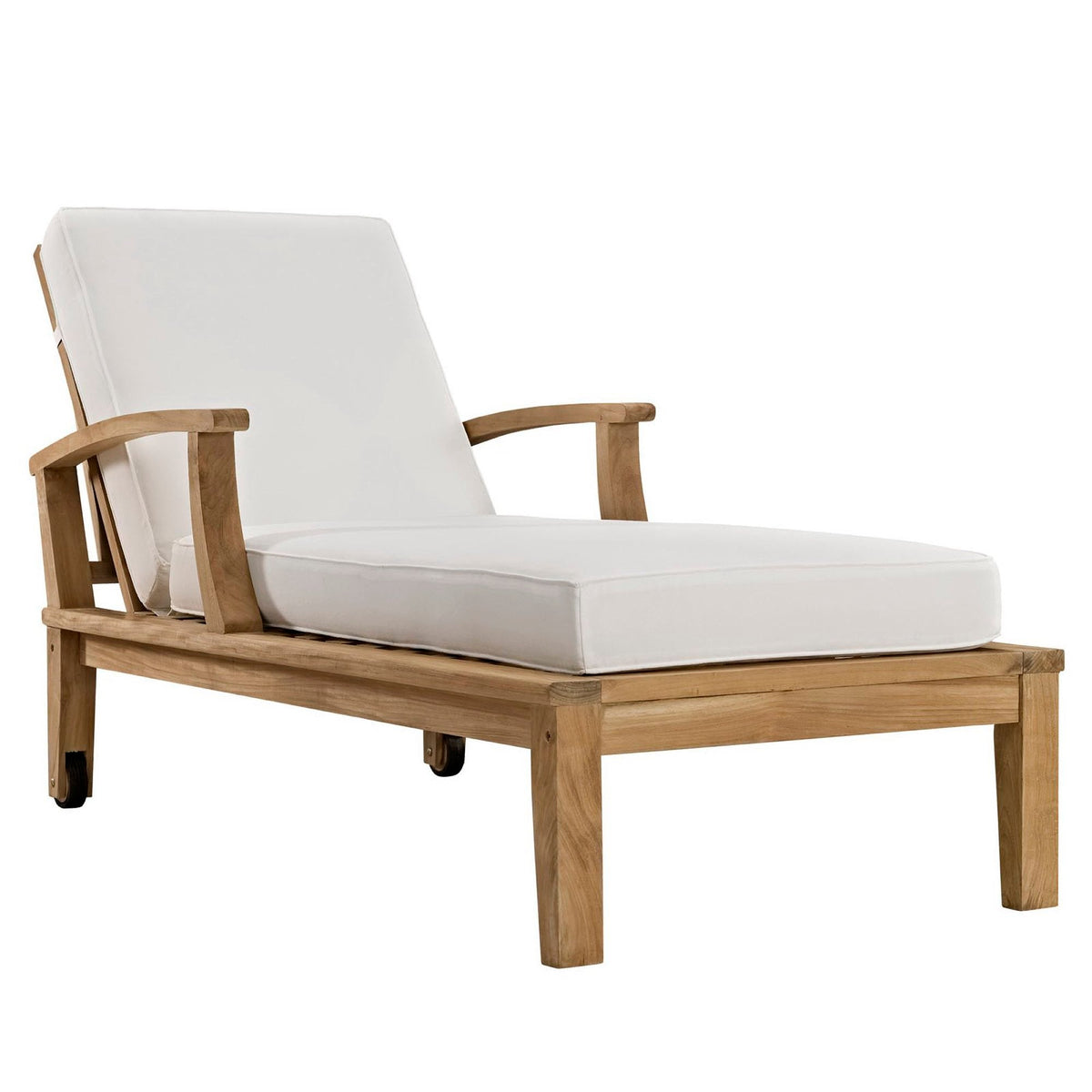 Marina Outdoor Patio Teak Single Chaise by Modway, photo 17 of 21