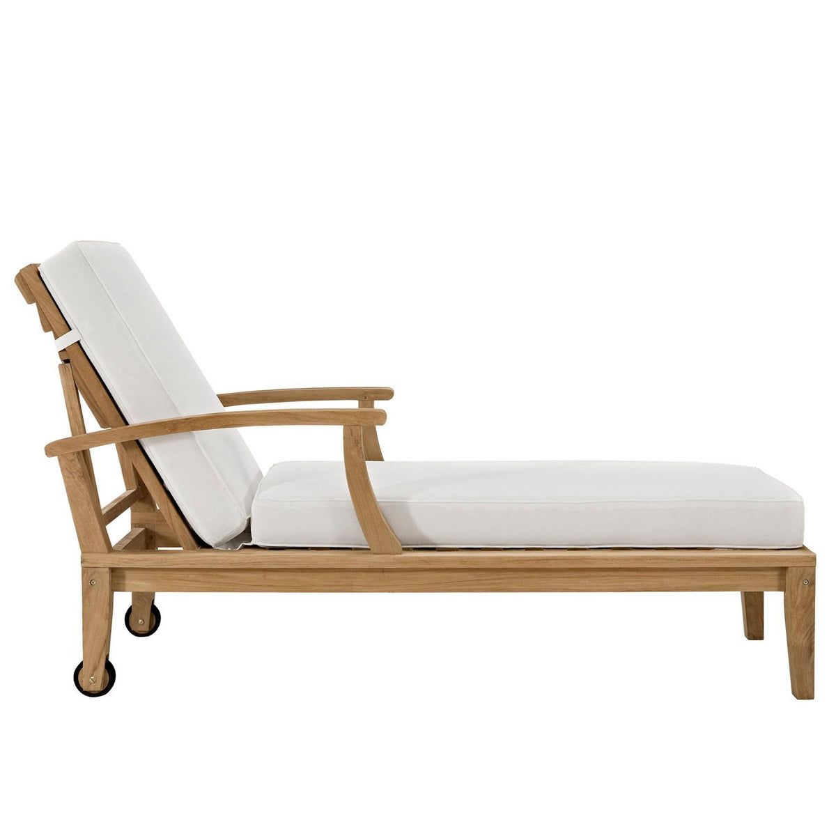 Marina Outdoor Patio Teak Single Chaise by Modway, photo 19 of 21