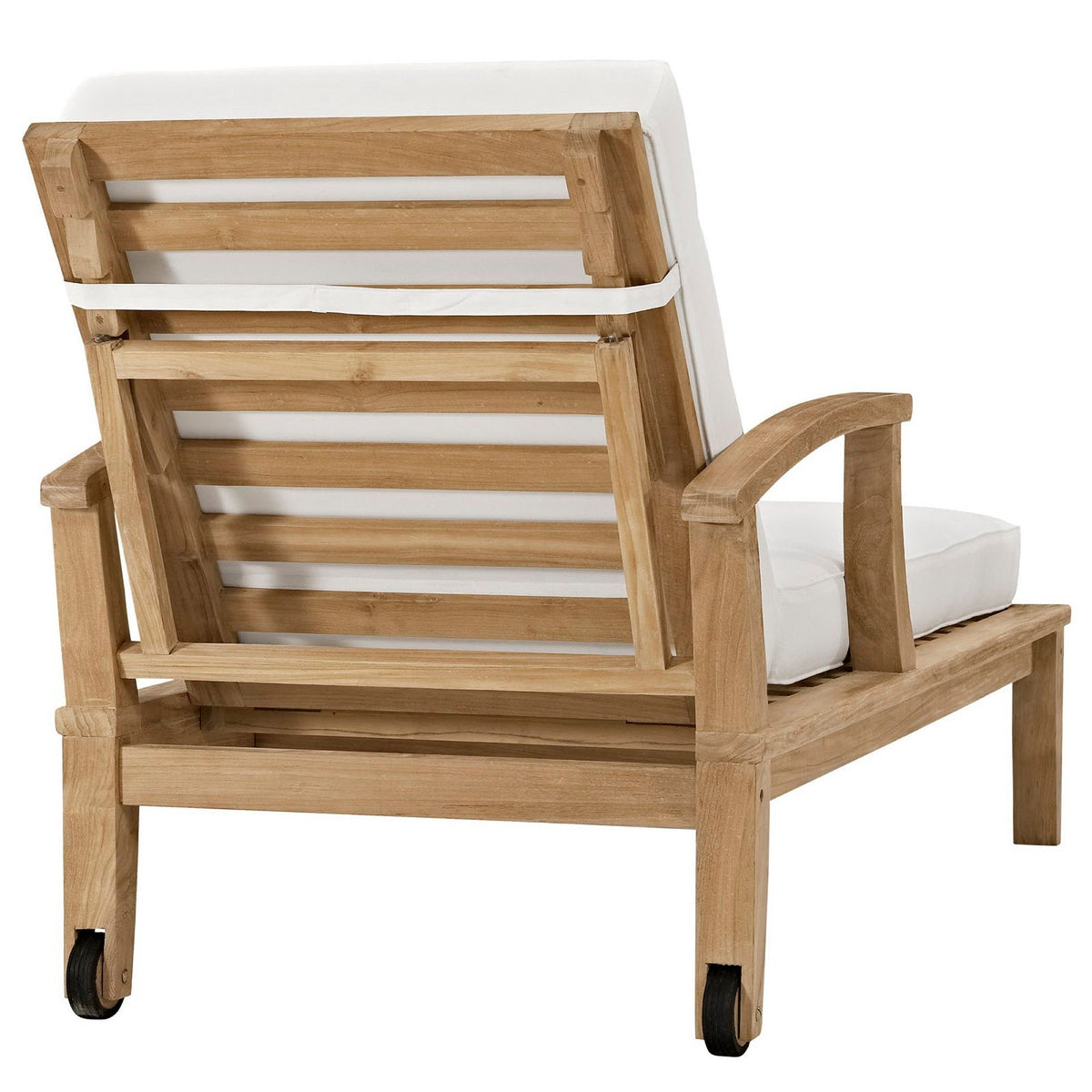 Marina Outdoor Patio Teak Single Chaise by Modway, photo 20 of 21