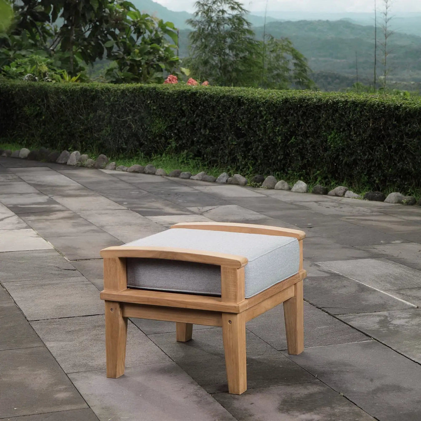 Marina Outdoor Patio Teak Ottoman by Modway by HouseOfZazla