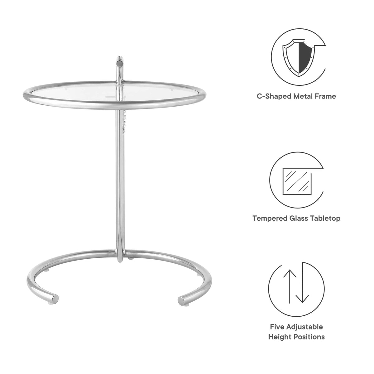 Eileen Gray Metal Side Table by Modway, photo 13 of 20