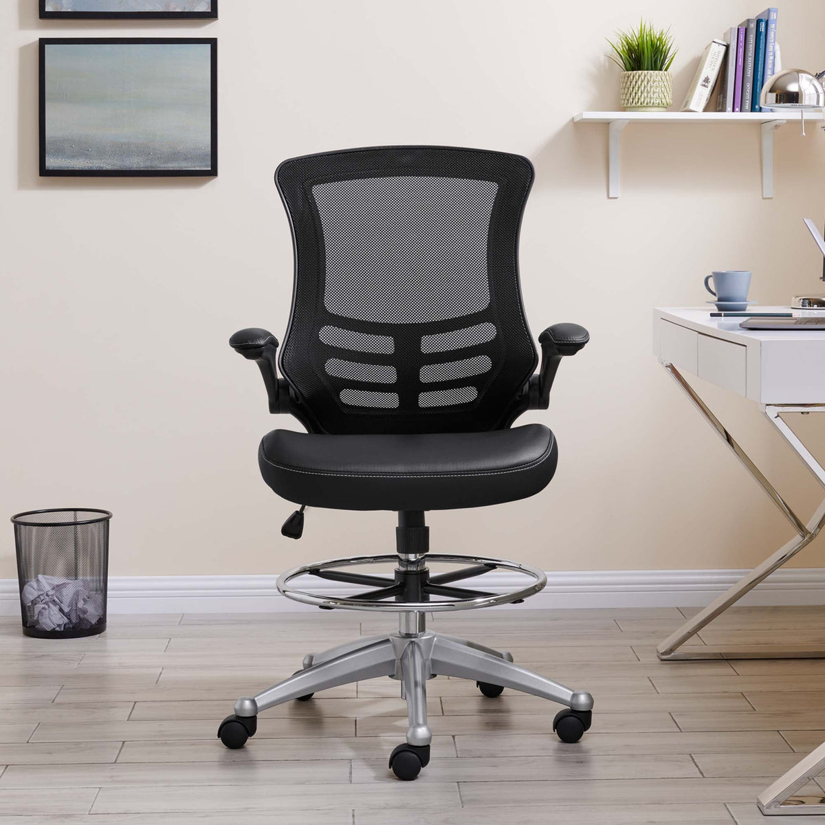 Attainment Vinyl Drafting Chair by Modway, photo 11 of 25