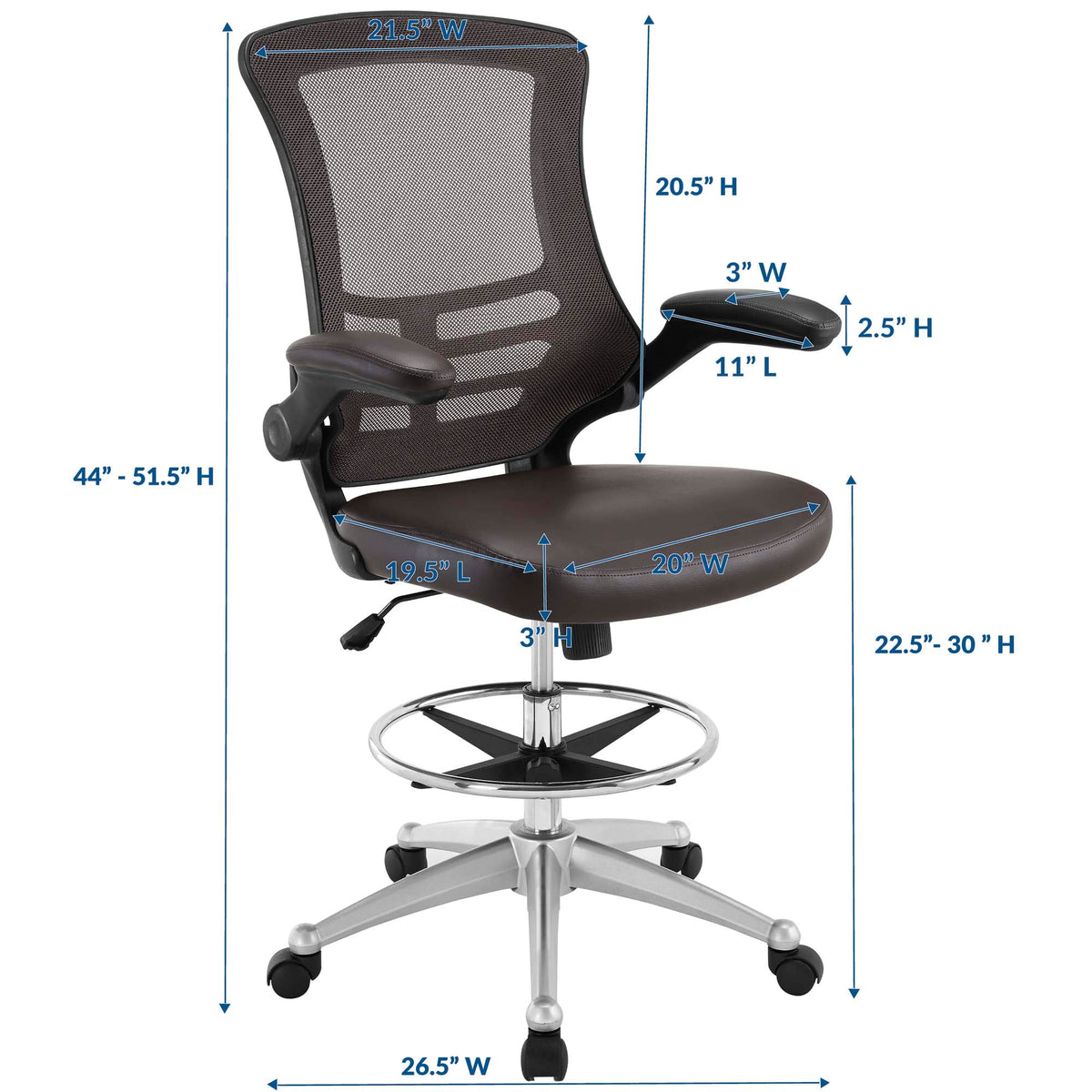 Attainment Vinyl Drafting Chair by Modway, photo 15 of 25
