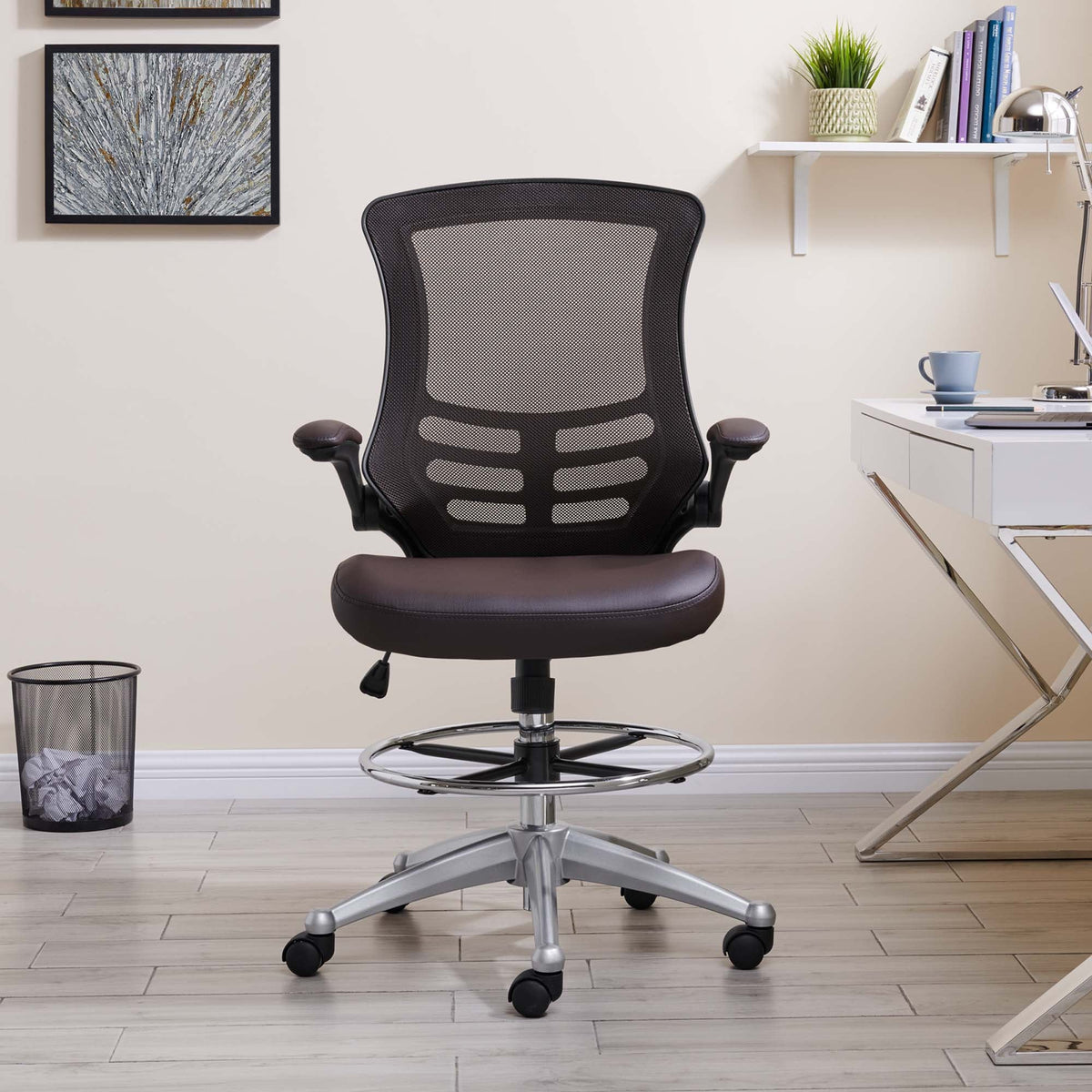 Attainment Vinyl Drafting Chair by Modway, photo 25 of 25