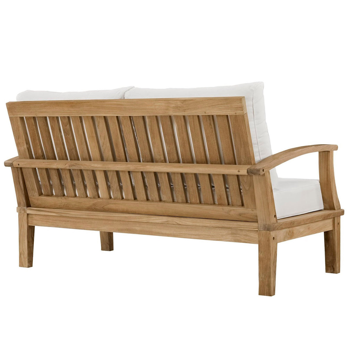Marina 4 Piece Outdoor Patio Teak Set by Modway - Natural Gray / Natural Navy / Natural White (EEI-1469), photo 22 of 23