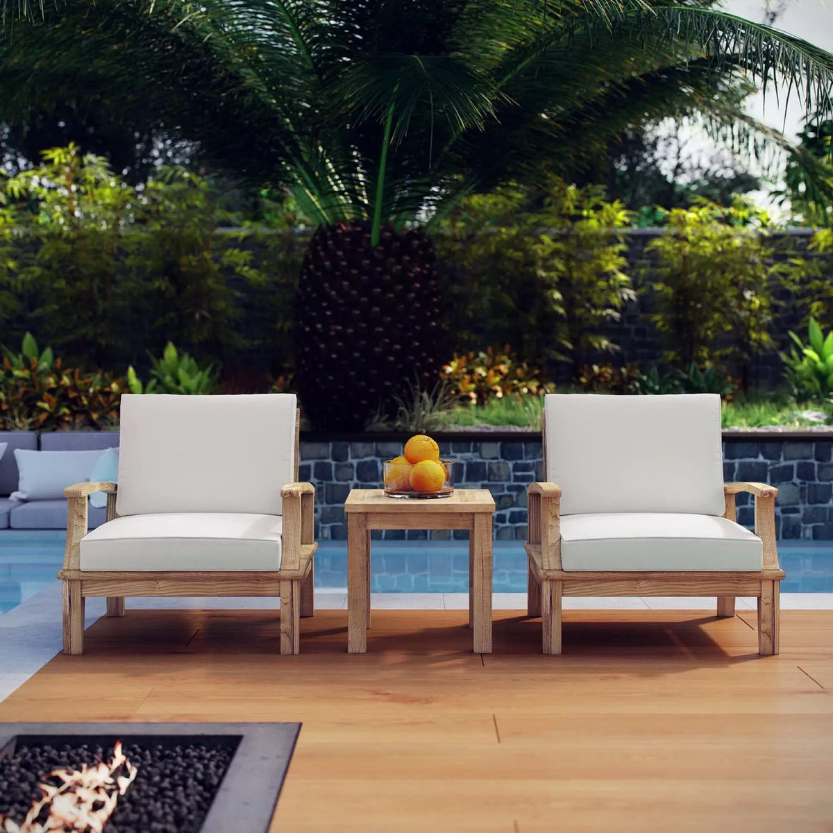 Marina 3-Piece Outdoor Patio Teak Set by Modway by HouseOfZazla