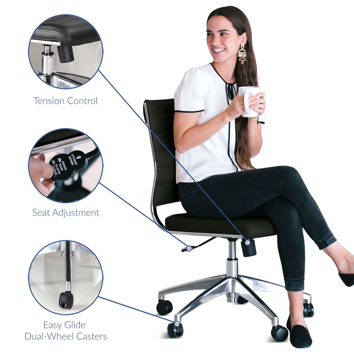 Jive Armless Mid Back Office Chair by Modway, photo 2 of 41