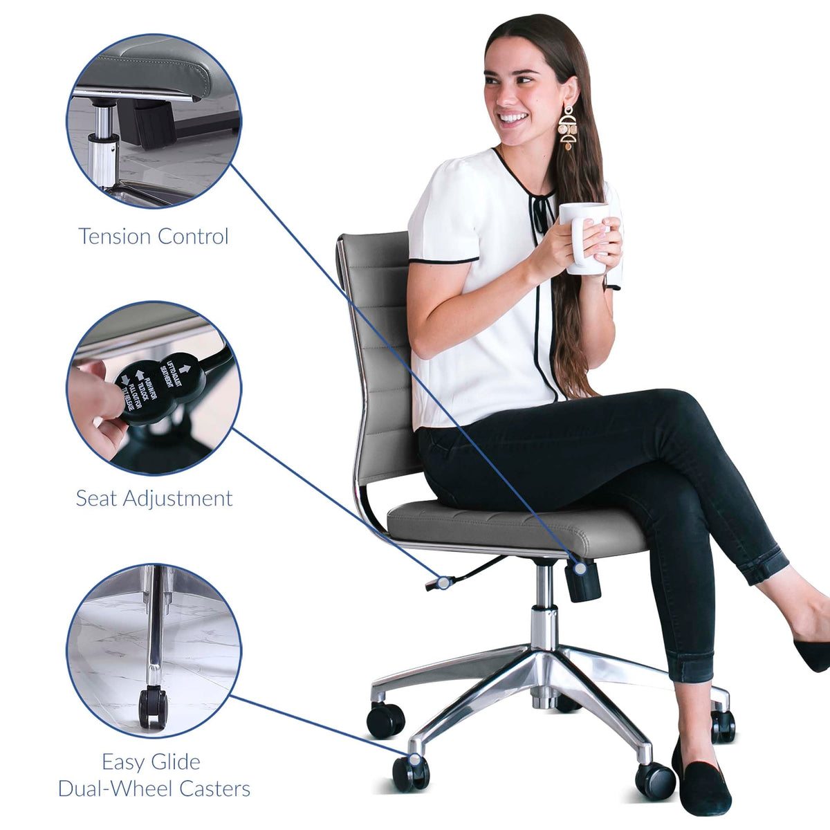 Jive Armless Mid Back Office Chair by Modway, photo 13 of 41