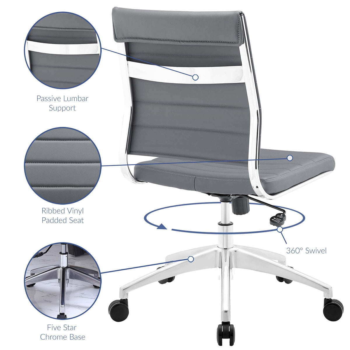 Jive Armless Mid Back Office Chair by Modway, photo 14 of 41