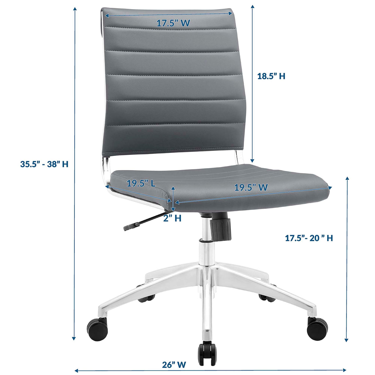 Jive Armless Mid Back Office Chair by Modway, photo 15 of 41