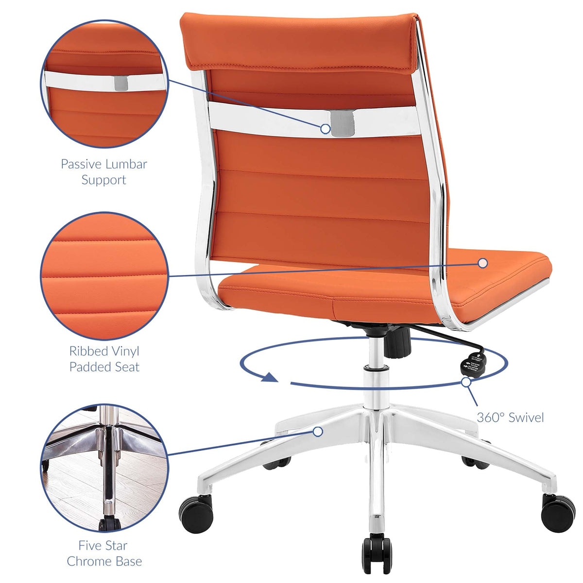 Jive Armless Mid Back Office Chair by Modway, photo 25 of 41