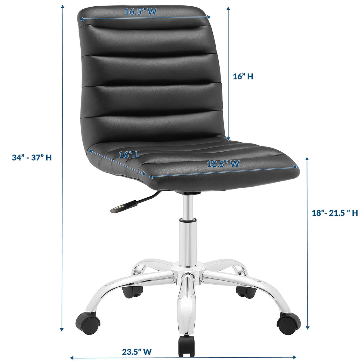 Ripple Armless Mid Back Vinyl Office Chair by Modway by HouseOfZazla