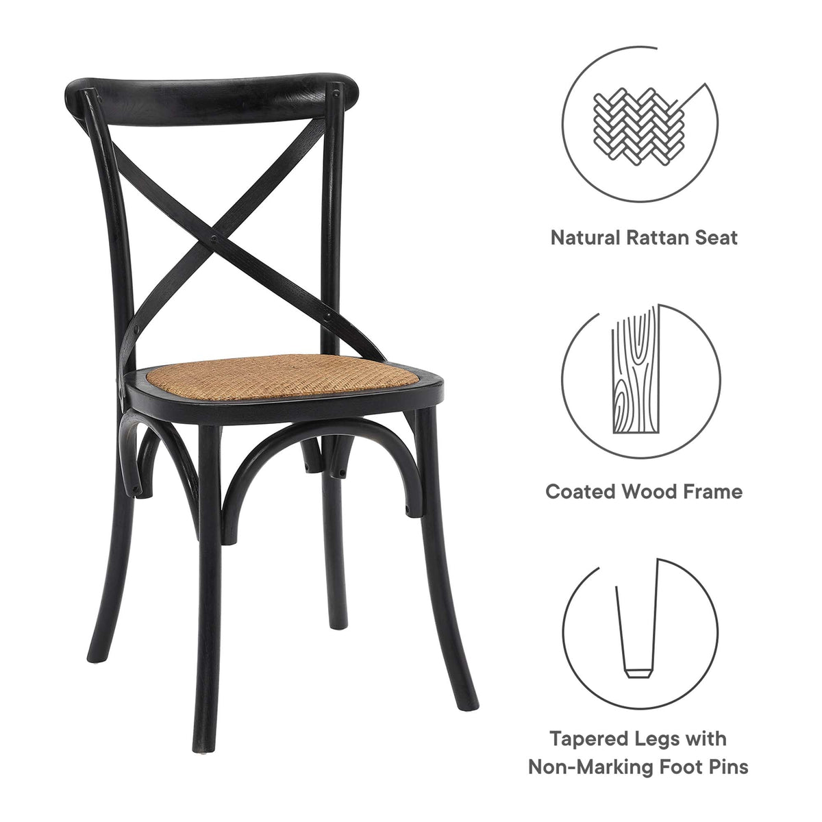 Gear Dining Side Chair by Modway - Black / Gray / Harbor / Midnight Blue / Natural / Walnut / White, photo 3 of 42