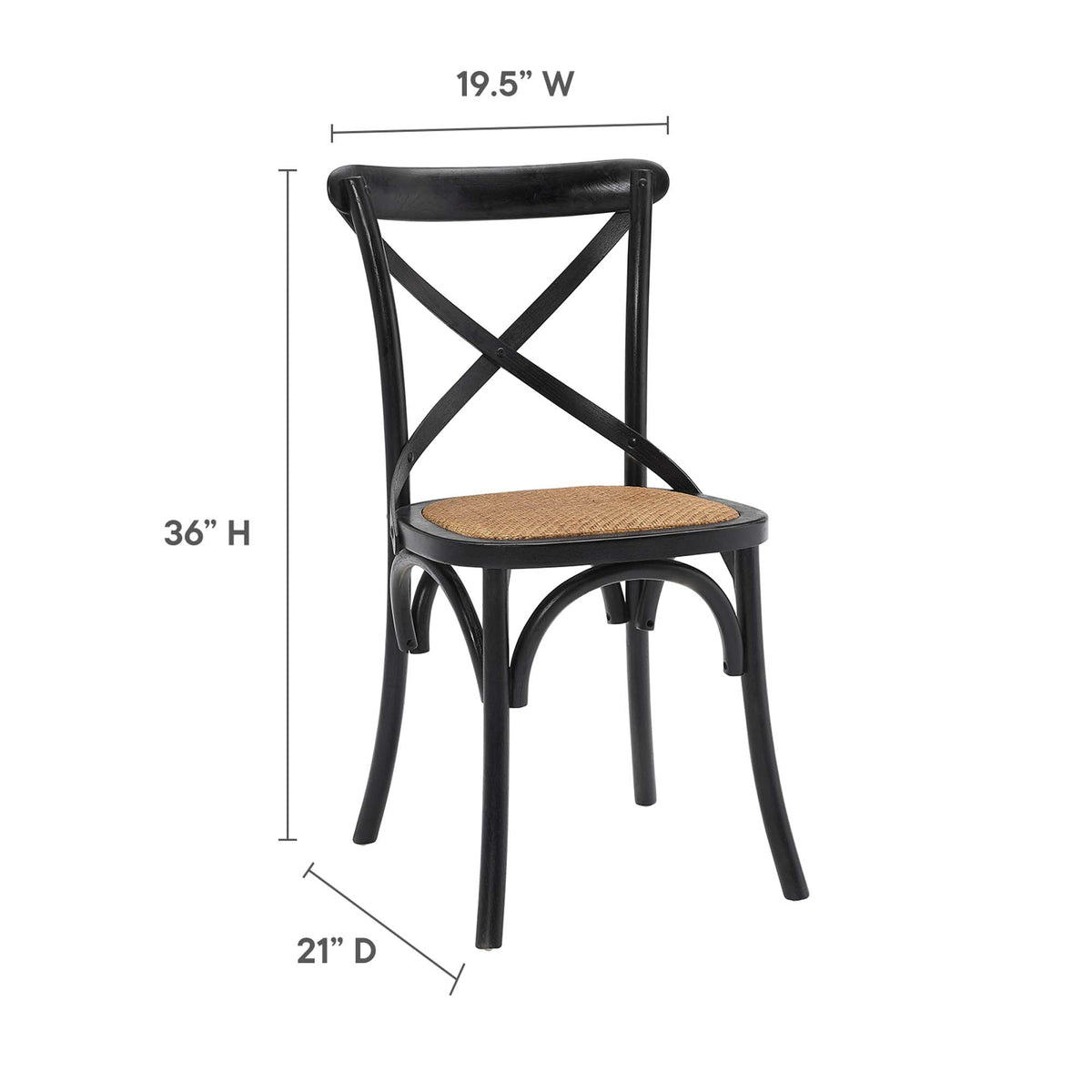 Gear Dining Side Chair by Modway - Black / Gray / Harbor / Midnight Blue / Natural / Walnut / White, photo 2 of 42
