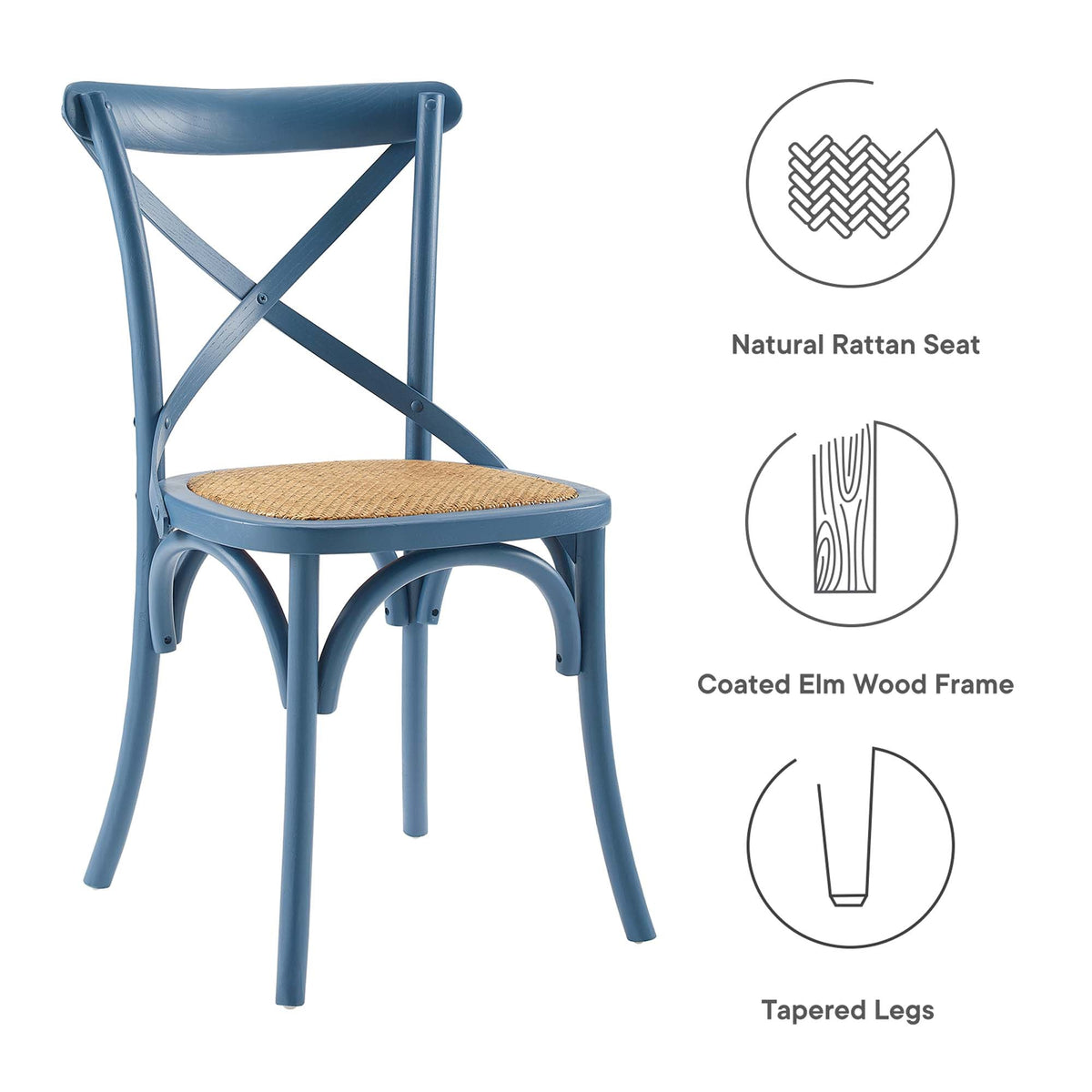 Gear Dining Side Chair by Modway - Black / Gray / Harbor / Midnight Blue / Natural / Walnut / White, photo 21 of 42
