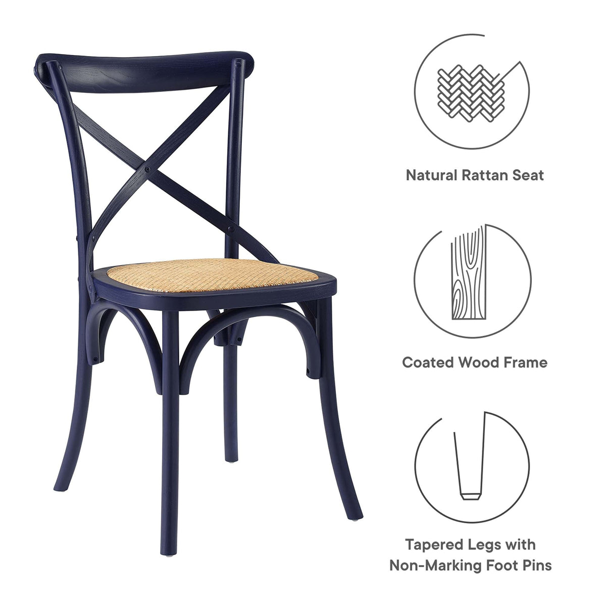 Gear Dining Side Chair by Modway - Black / Gray / Harbor / Midnight Blue / Natural / Walnut / White, photo 30 of 42