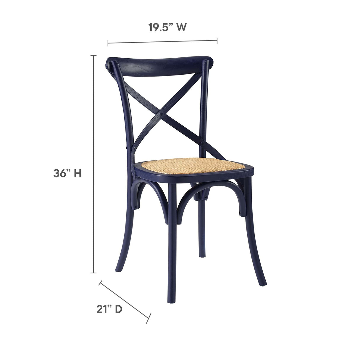 Gear Dining Side Chair by Modway - Black / Gray / Harbor / Midnight Blue / Natural / Walnut / White, photo 29 of 42