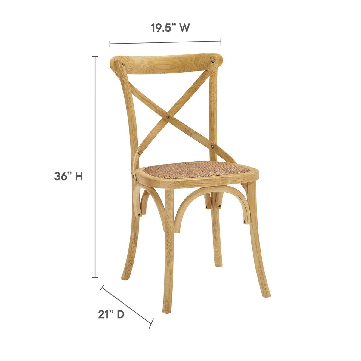 Gear Dining Side Chair by Modway - Black / Gray / Harbor / Midnight Blue / Natural / Walnut / White, photo 38 of 42